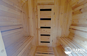 Баня-бочка квадро из кедра "Пересвет" 5,5 метров: 